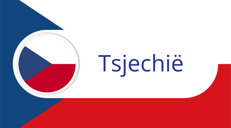 Gestileerde weergave van de Tsjechische vlag met de tekst Tsjechië verwijzend naar het landprofiel en de nationale wet en regelgeving inclusief PCN en UFI vereisten